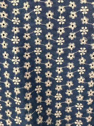 Celeste Long Sleeved Floral Top - Denim Blue