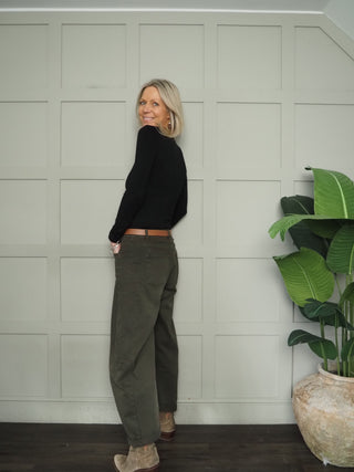 Balfour Thermal Long Sleeve T Shirt with Round Neck - Black, Off White