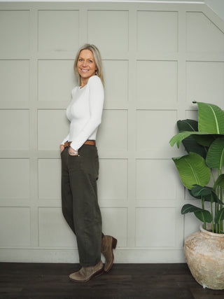 Balfour Thermal Long Sleeve T Shirt with Round Neck - Black, Off White