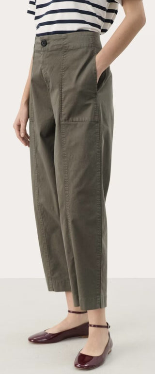 Netta Cropped Trousers by Part Two - Oatmeal, Olive