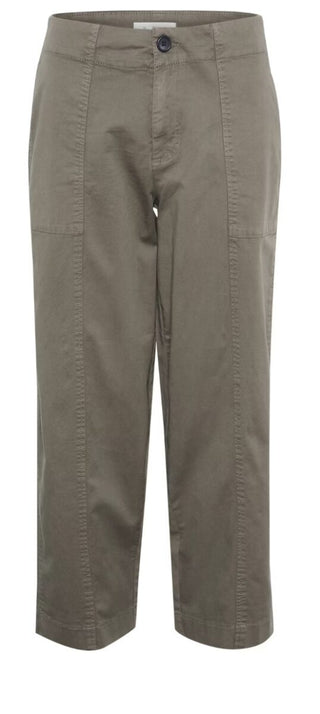 Netta Cropped Trousers by Part Two - Oatmeal, Olive