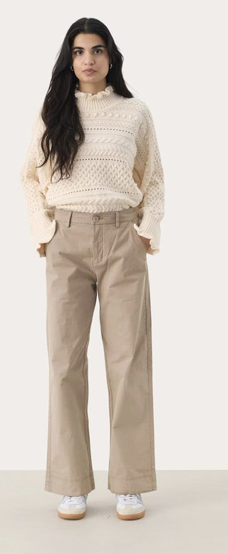 Belme Classic Chino Style Trousers by Part Two - Desert Taupe