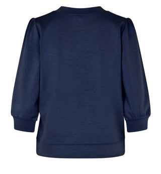 Kadi Super Soft Sweatshirt with Cropped Sleeves by mbyM - Navy Blue