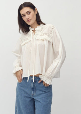 Gerlina Blouse with Long Sleeves by mbyM - Ecru