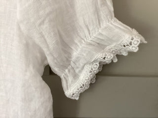 Fearne Linen Blouse with SHORT Sleeves - Baby Blue, Coral, Cornflower Blue, Navy Blue, Off White, Pale Pink, Stone