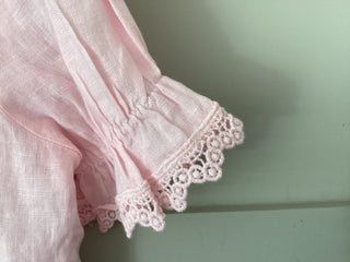 Fearne Linen Blouse with SHORT Sleeves - Baby Blue, Coral, Cornflower Blue, Navy Blue, Off White, Pale Pink, Stone