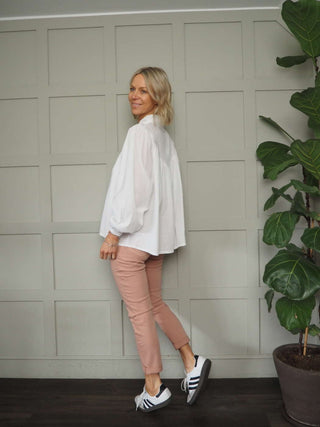 Vada Denim Jeans with Side and Back Pockets - Black, Ecru, Navy Blue and Pink