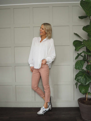 Vada Denim Jeans with Side and Back Pockets - Black, Ecru, Navy Blue and Pink