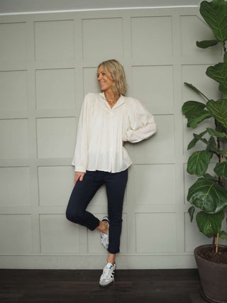 Vada Denim Jeans with Side and Back Pockets - Black, Ecru, Navy Blue and Pink