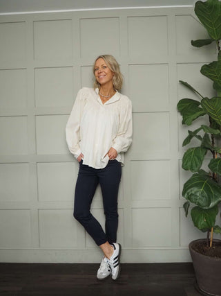 Vada Denim Jeans with Side and Back Pockets - Black, Ecru, Navy Blue and Pink