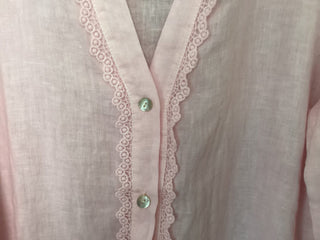 Fearne Blouse with LONG sleeves - Baby Blue, Coral, Cornflower Blue, Navy Blue, Off White, Pale Pink, Stone