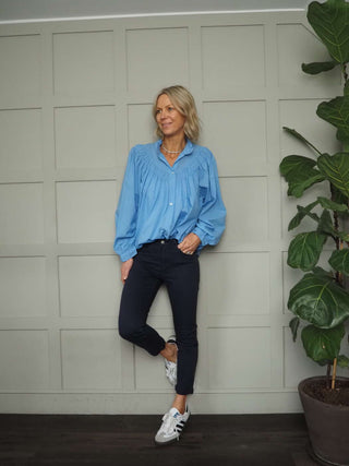 Vada Denim Jeans with Side and Back Pockets - Black, Ecru, Navy Blue and Pink