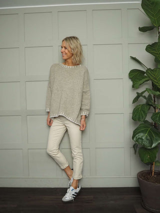 Vada Denim Jeans with Side and Back Pockets - Black, Ecru, Navy Blue and Pink