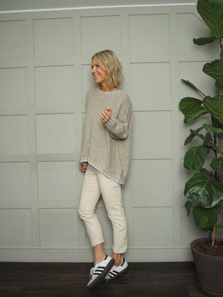 Vada Denim Jeans with Side and Back Pockets - Black, Ecru, Navy Blue and Pink