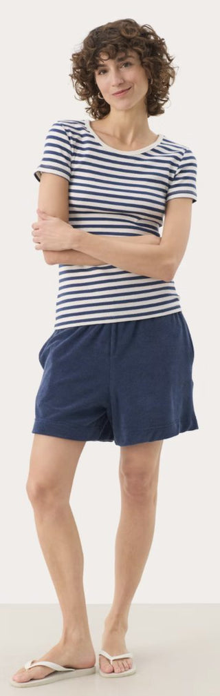 Rosemaya Terry Towling Shorts by Part Two - Blue