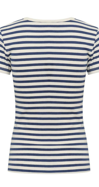 Rochelle T Shirt with Short Sleeves by Part Two - Navy/White Stripes