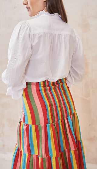 Bailey Maxi Skirt with Tiers by Newday Originals - Multi Coloured