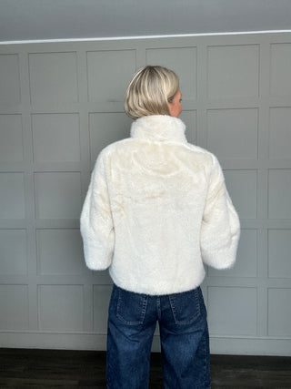 Nesrin Super Soft Faux Fur Jacket by Rino & Pelle - Ecru (Birch)