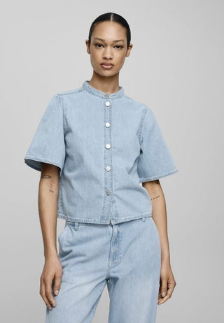 Ingrid Denim Shirt by Moss Copenhagen - Light Blue Wash