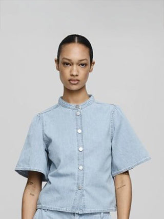 Ingrid Denim Shirt by Moss Copenhagen - Light Blue Wash