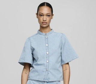 Ingrid Denim Shirt by Moss Copenhagen - Light Blue Wash