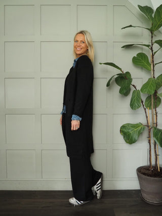 Brandi Soft Wool Mix Waistcoat, Trouser &amp; Cardigan Set - Black, Ecru and Taupe