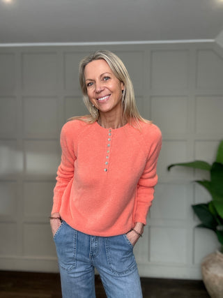 Joey Button Front Jumper - 13 Colours