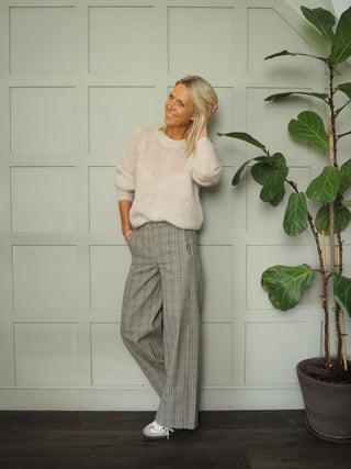 Mitchell Wide Leg Trousers by Humility - Black/Oatmeal/Stone Check
