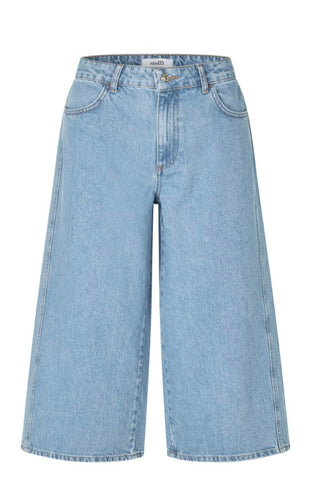 Xenia Cropped Wide Leg Jeans by mbyM - Light Blue Wash