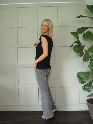 Vernon Classic V-Neck T Shirt with Frill Sleeves - 6 Colours