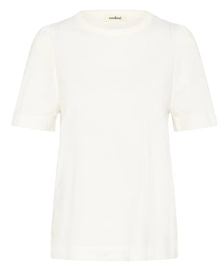 Jina T-Shirt with Puff Shoulders by Soaked - Off White