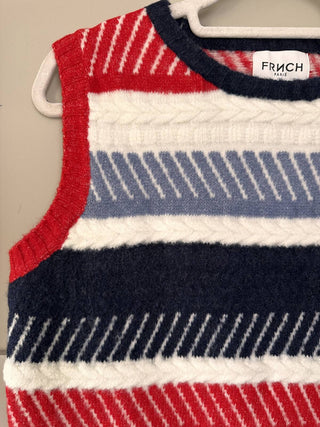 Line Tank Top by Frnch - Red/Blue/Off White