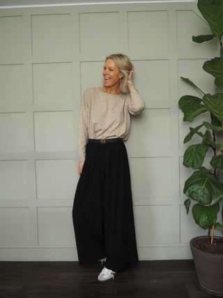 Livia Round Neck Fine Knit Jumper - Coral, Denim Blue, Navy Blue and Oatmeal