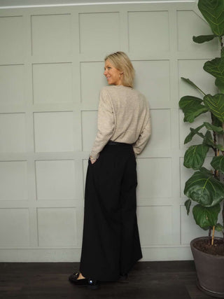 Livia Round Neck Fine Knit Jumper - Coral, Denim Blue, Navy Blue and Oatmeal