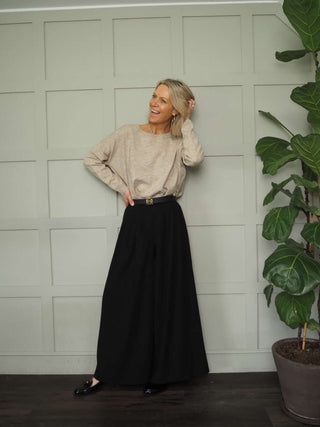 Livia Round Neck Fine Knit Jumper - Coral, Denim Blue, Navy Blue and Oatmeal