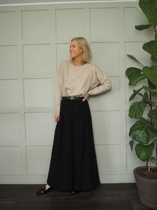 Livia Round Neck Fine Knit Jumper - Coral, Denim Blue, Navy Blue and Oatmeal