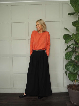 Livia Round Neck Fine Knit Jumper - Coral, Denim Blue, Navy Blue and Oatmeal