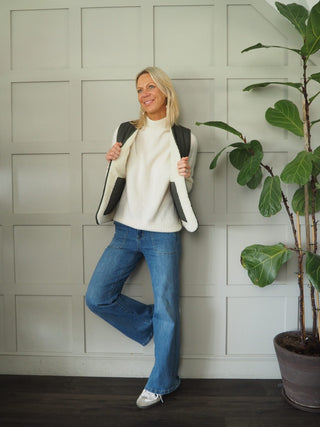 Swift Reversible Quilted and Faux Shearling Gilet - Camel, Khaki and Navy Blue