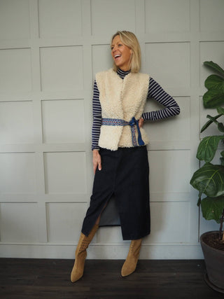 Elvire Skirt by Frnch - Dark Denim Blue