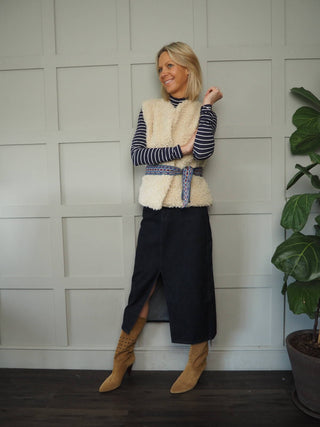 Elvire Skirt by Frnch - Dark Denim Blue