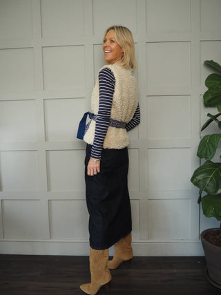 Elvire Skirt by Frnch - Dark Denim Blue