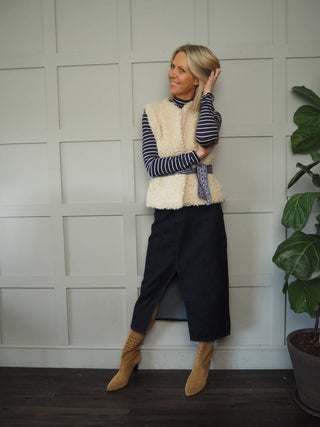 Elvire Skirt by Frnch - Dark Denim Blue