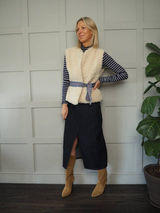 Elvire Skirt by Frnch - Dark Denim Blue