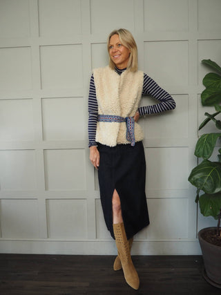 Elvire Skirt by Frnch - Dark Denim Blue