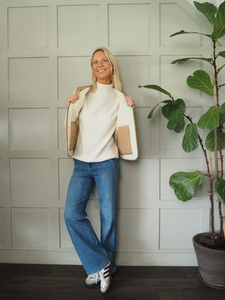 Swift Reversible Quilted and Faux Shearling Gilet - Camel, Khaki and Navy Blue