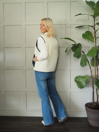 Swift Reversible Quilted and Faux Shearling Gilet - Camel, Khaki and Navy Blue