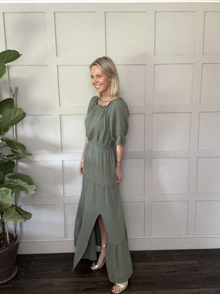 Babette Cheesecloth Maxi Skirt and Top Set - Black, Bright Orange, Coral and Khaki