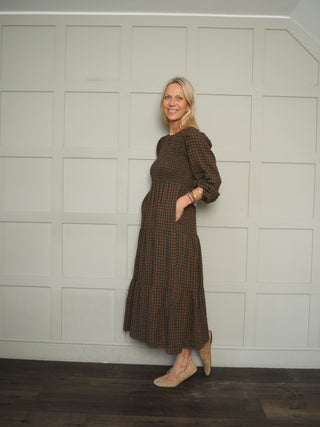 Goodwood Checked Dress - Ecru, Khaki
