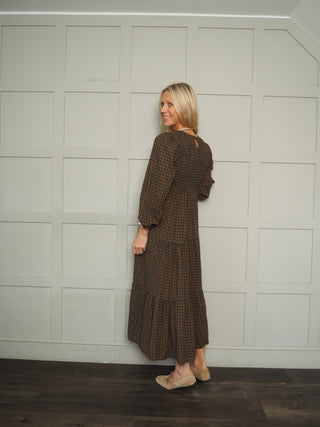 Goodwood Checked Dress - Ecru, Khaki