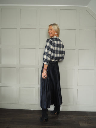 Violetta Pleated Skirt by Part Two - Dark Navy